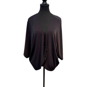 NWT Iman Global Chic Black Open Topper Kimono Batwing Sleeve Jacket 4X